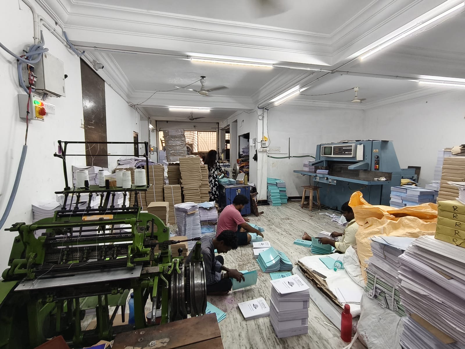 Wide view of NSA Stationers manufacturing workshop
